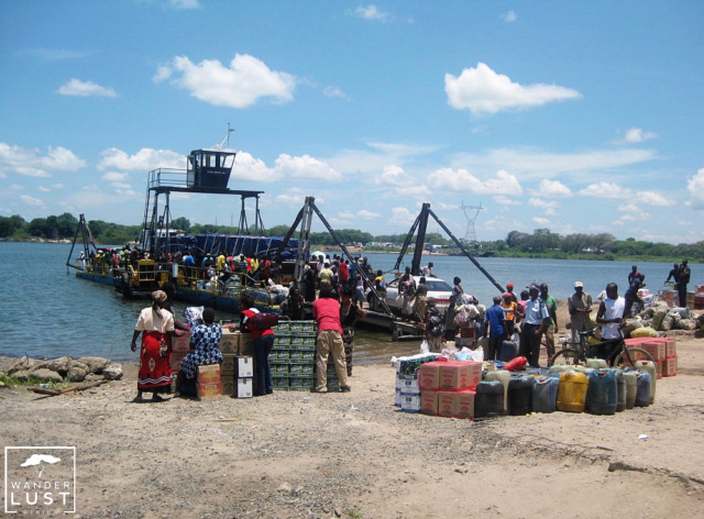 Crossing from Botswana into Zambia on the Kazungula Ferry