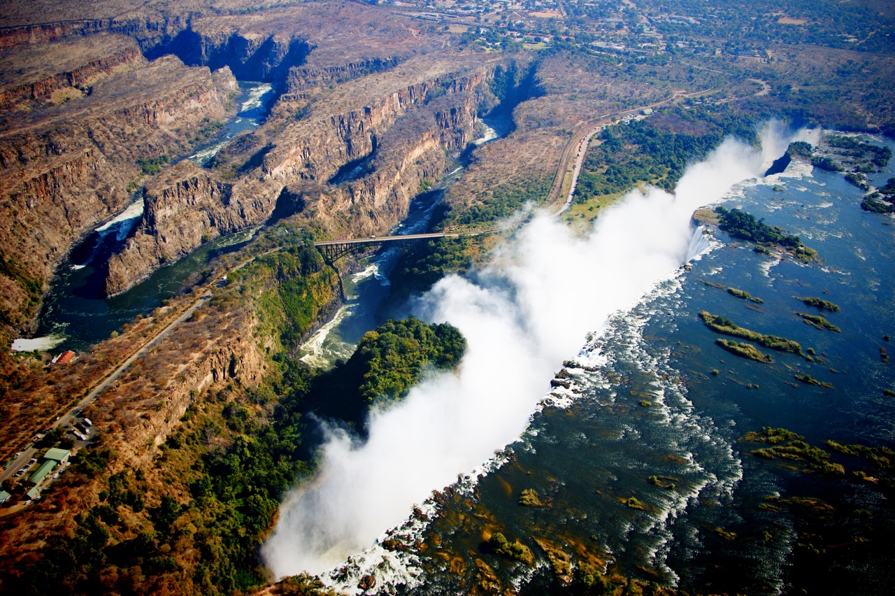 Helicopter Ride over the Victoria Falls in Zambia and Zimbabwe