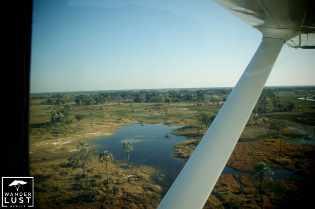 Flug über das Okavango Delta, Botswana