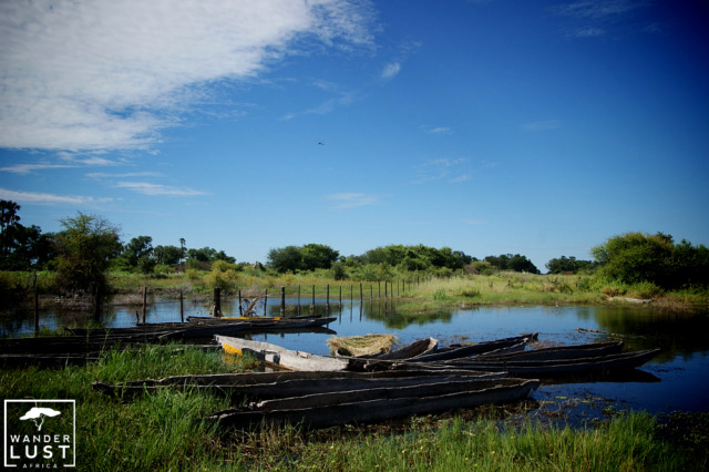 Mokoros in the Okavango Delta in Botswana